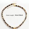 Matte Gold Sunflower Pendant Necklace with Leopard Print Design
