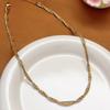 Sky Shimmering Necklace Simple Golden Sparkle Chain Two-color Cross-wound Necklace Double-layered Layering Plain Chain Accessory