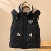 New Cotton Vest Short Autumn and Winter New Hooded Padded Cotton Vest Vest Vest Jacket