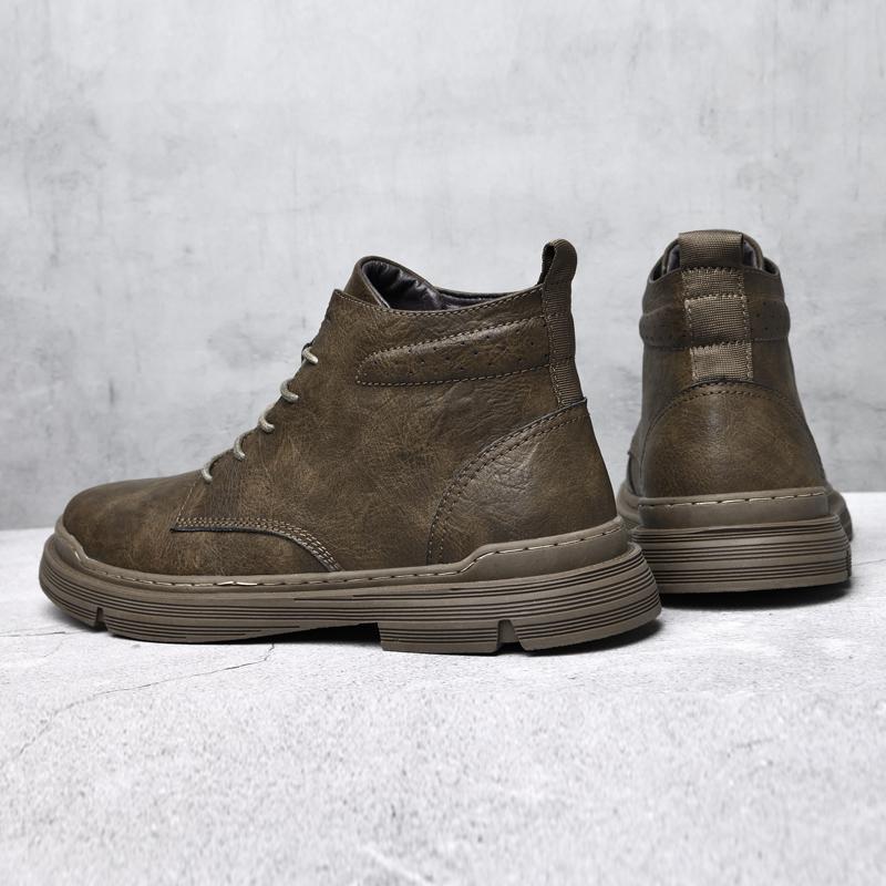 Zimní boty Chelsea pánské boty Nová móda Plus sametová outdoorová obuv Kvalitní kotníkové boty z pravé kůže Obchodní šněrovací boty