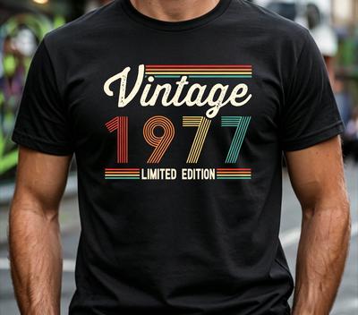 Casual Fashion 1977 Vintage Limited Edition Tshirt 49th Anniversary Funny Gift For 49th Birthday For Both Unisex And Unisex