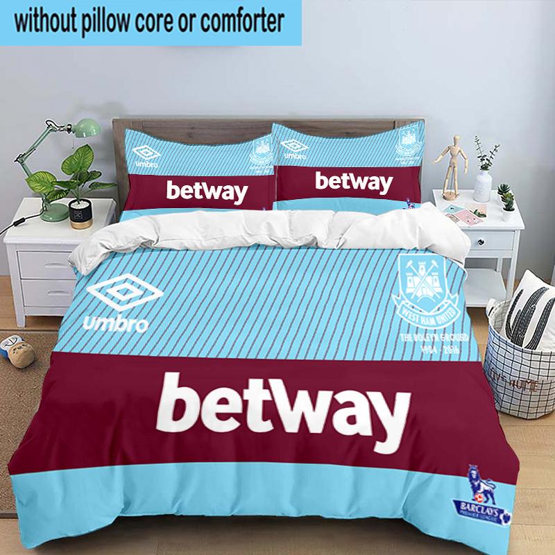 West FC United Crest 3PCS Bedding set,Ideal for1pc Duvet Cover And 2pcs Pillowcases Perfect for Christmas gift,Ideal for Bedroom, Dormitory