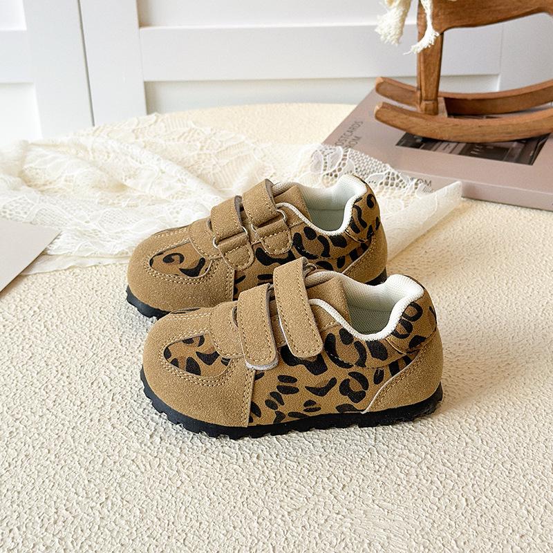 2025 Autumn Leopard Print Retro Velcro Sneakers for Girls - Trendy Cortez Design