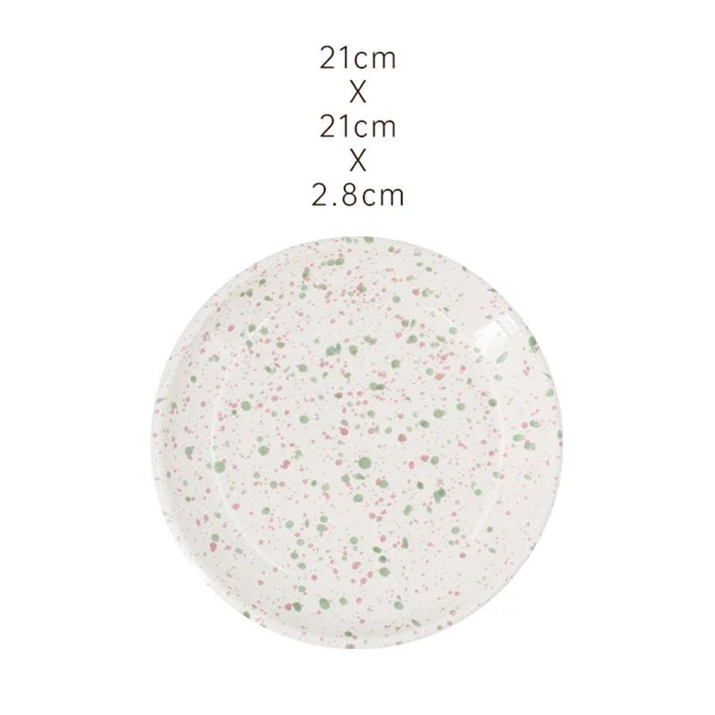

Креативная круглая керамическая тарелка с изюминкой, бытовая тарелка для завтрака, тарелки для сэндвичей, ресторанная тарелка для послеобеденного чая, изысканная десертная тарелка