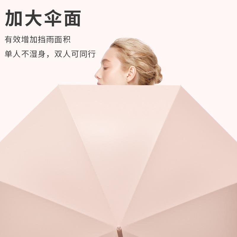 Ins Straight Pole Long Handle Large Umbrella Double Female Reinforced Wind-resistant Dual-purpose Parasol for Students To Go To School