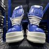 Men Shoes Trendy Blue Leather Casual Double Bottom Premium Women's Zipper Thick Soled Sneakers Height increasing Shoes