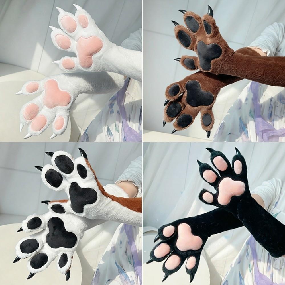 Plush Pads Cosplay Paw Glove with Nails Furry Glove New Animal Claw Mittens Gifts