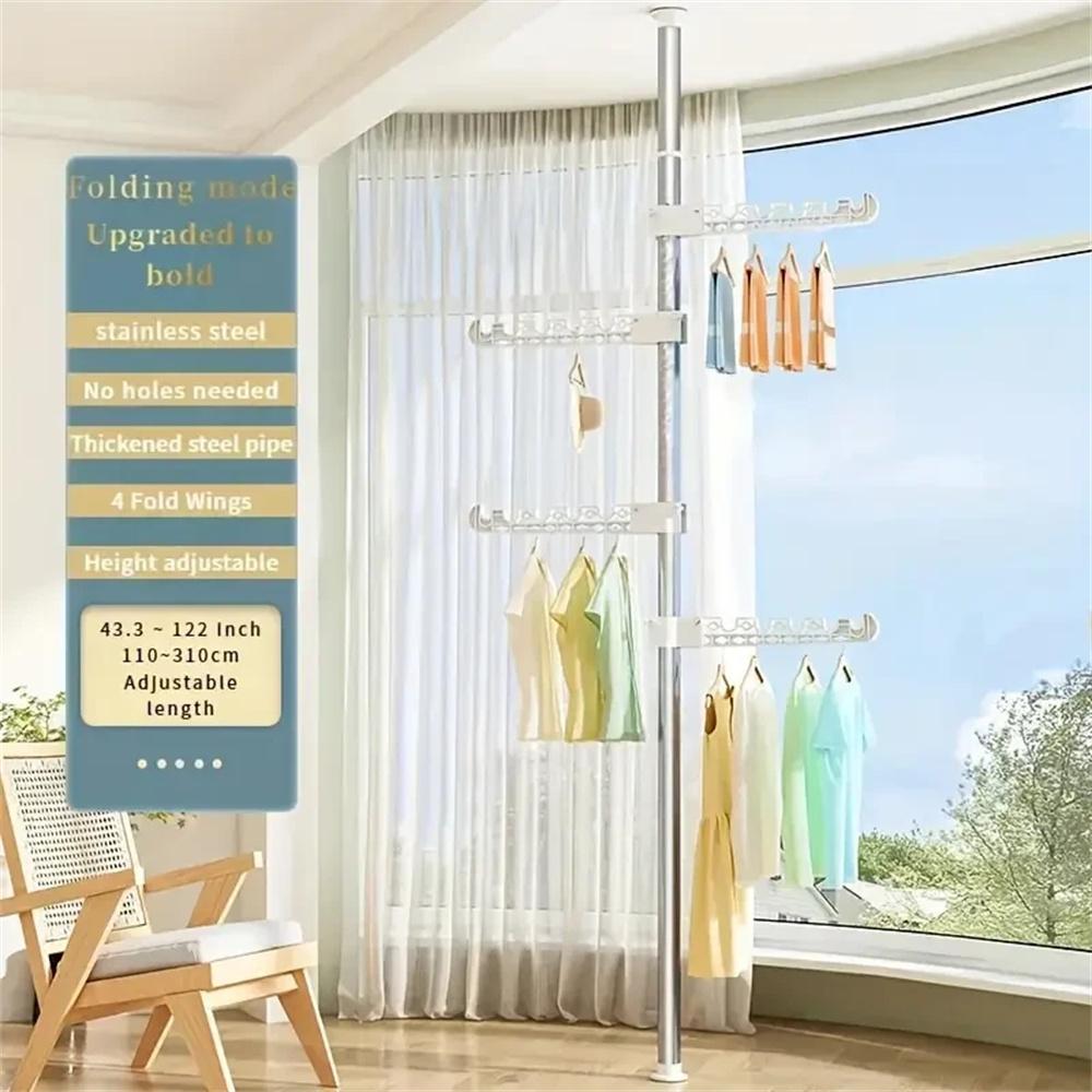 4 Tier Foldable Clothes Airer Rack Indoor Dryer Laundry Dry Rail Hanger Adjust
