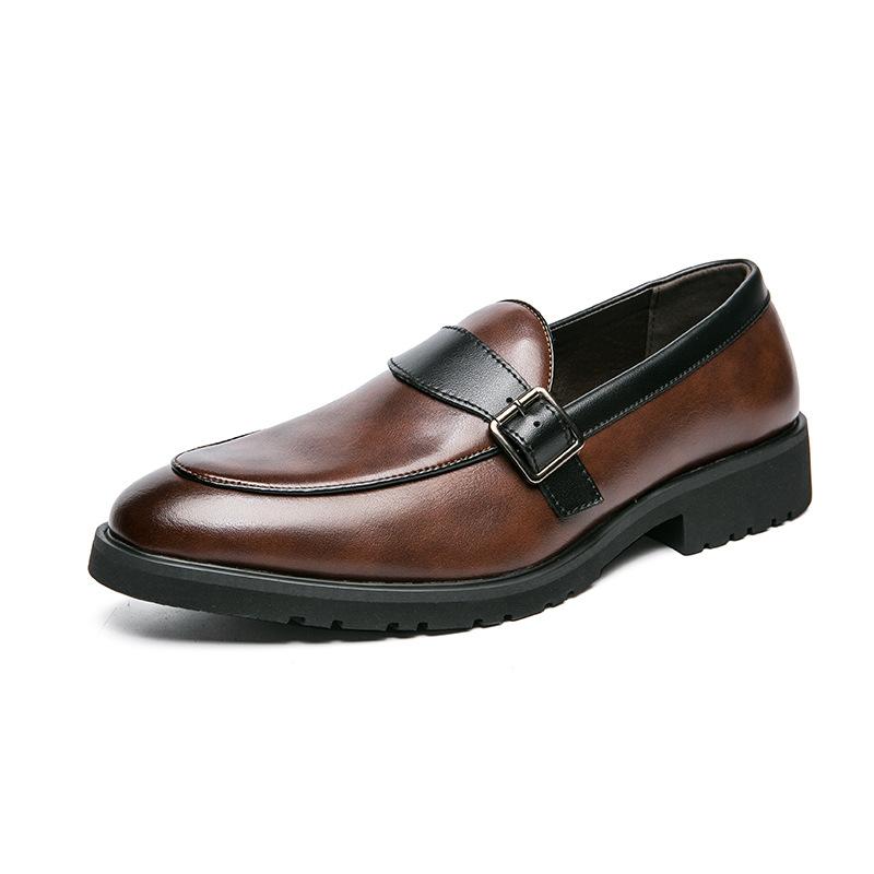 British Style Youth Spring and Autumn Small Leather Shoes Men's Summer One-pedal Casual Pointed Hair Stylist Dress Shoes