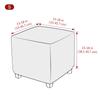 1PC Polar Fleece Ottoman Cover Elastic Square Footrest Cover Water Repellent Footstool Slipcover for Bedroom Party Hotel Decor