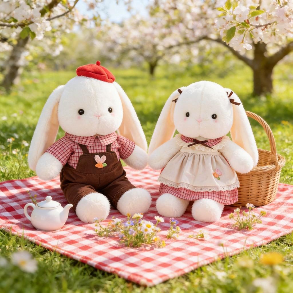 Plush Rabbit Toy For Couples With Pp Cotton Filling Perfect For Gifts And Collecting