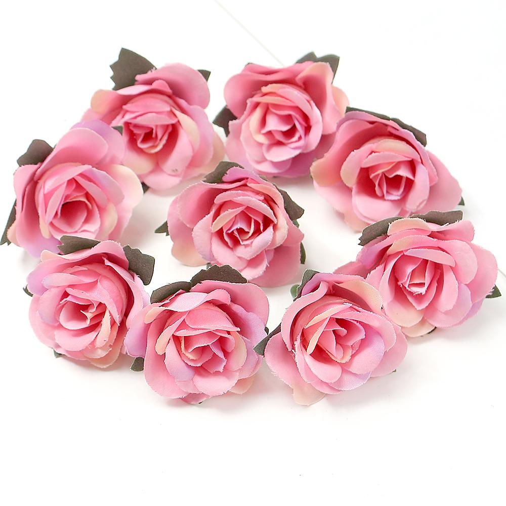 10/20Pcs 3.5cm Mini Rose Artificial Flowers Heads for Home Decor Garden Wedding Decoration Fake Flowers DIY Craft Accessories