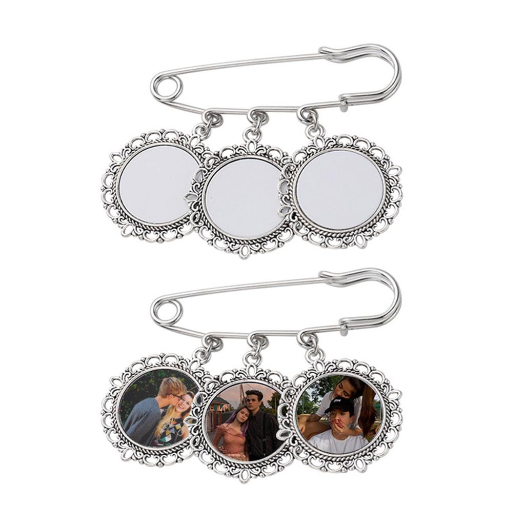 Wedding Bouquet Photo Charm Diy Pin Making Lace Frame Wedding Round Pendant