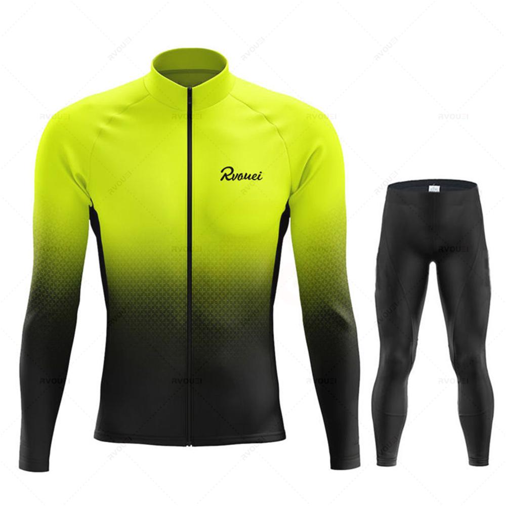 Rvouei Pro Team 2026 Spring and Fall Mens Long Sleeve Cycling Sets Bicycle Clothing Mountain Bike Clothes Suits Ropa Ciclismo