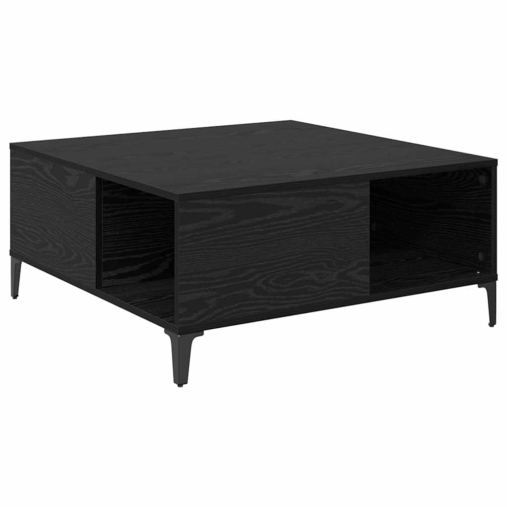 Coffee Table Black Oak Effect 80 X 80 X 36.5 Cm Engineered Wood