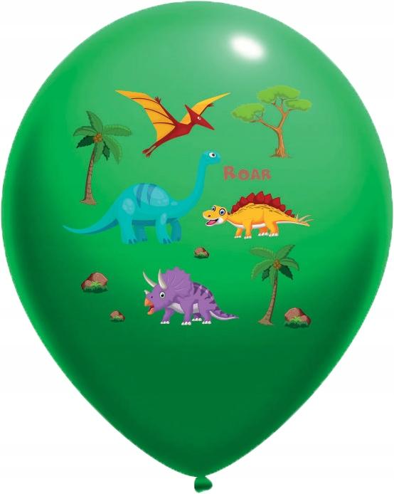 Balony Pastelowe Nadruk Dino 14 Cali 10 Szt.