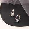 925 Silver Korean Zircon Hoop Earrings Simple Temperament Exquisite Semale Sexy Jewelry Gift