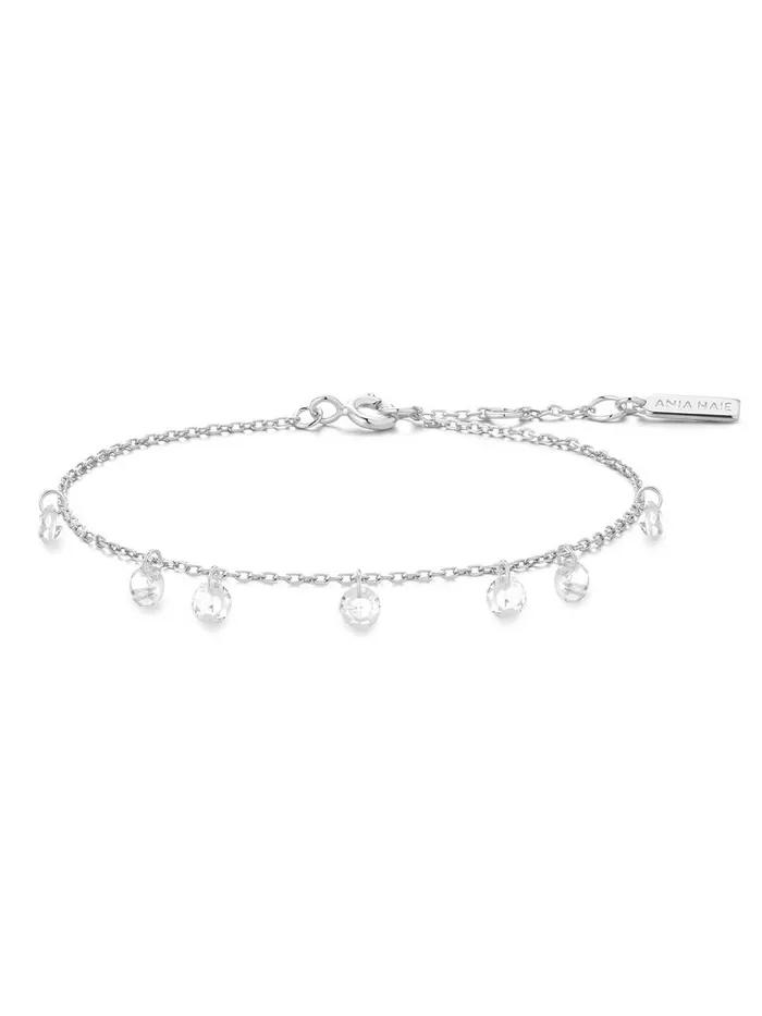 Silver Droplet Station 925 Silver Bracelet B074-05H.