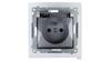 Simon 54 Splashproof Socket with Cover and Transparent Flap Silver Matt Dgz1Bz.01/43A