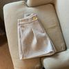 Women's Elastic High Waist Wide Leg Woolen Pants with Slimming Slit, Autumn/Winter Loose Fit.