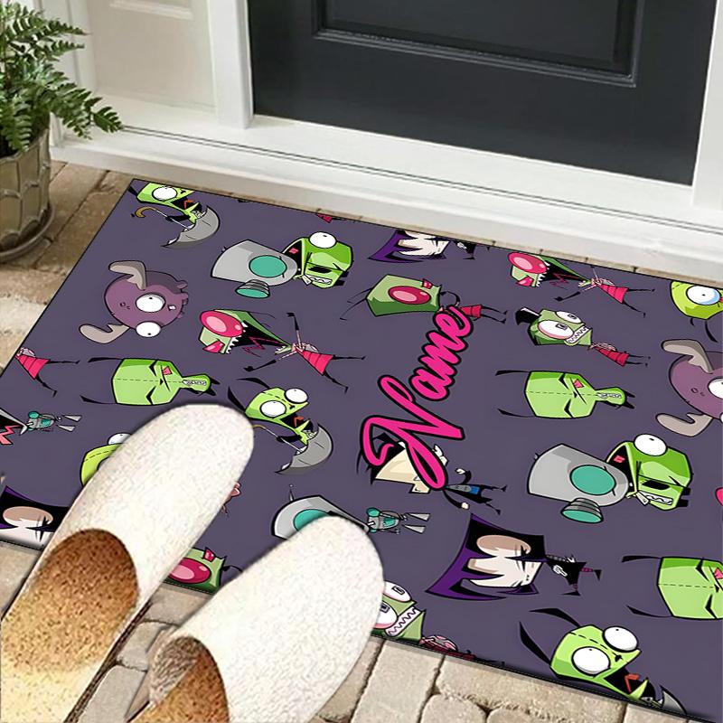1PC Custom Name Cartoon Alien Carpet Game rug Area Rug Suitable for Kitchens, Homes, Offices, Living Rooms,Home Decor,Birthday Gift