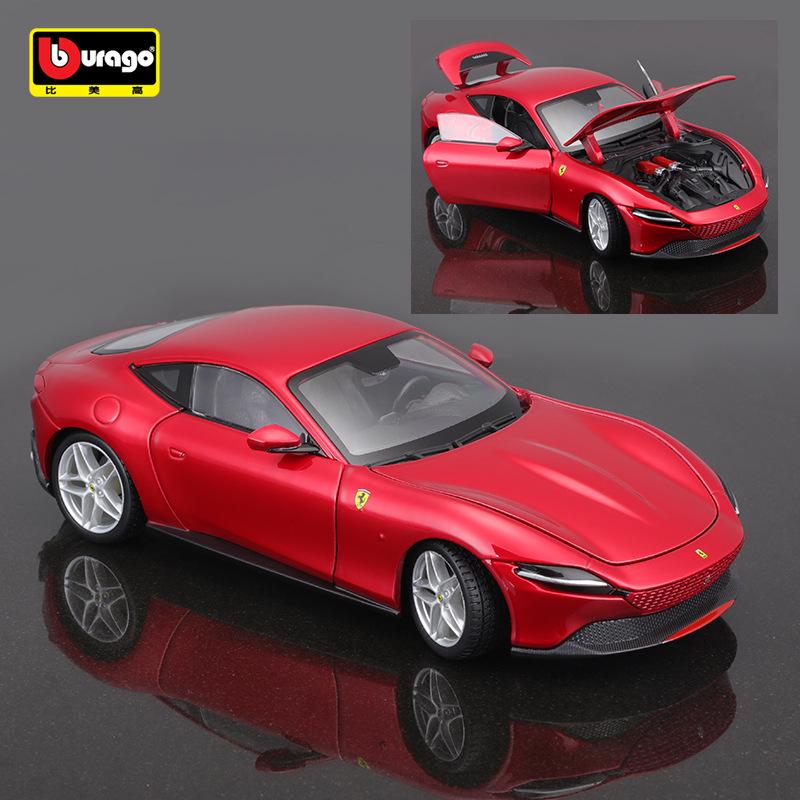 

Ббураго 1:24 Модель автомобиля из сплава Ferrari Roma Коллекционная игрушка-украшение