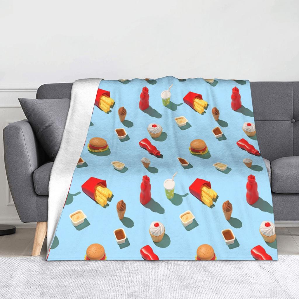 Pepperoni Pizza Pattern Flannel Blanket Tortilla Food Awesome Throw Blankets for Home 125*100cm Bedspread