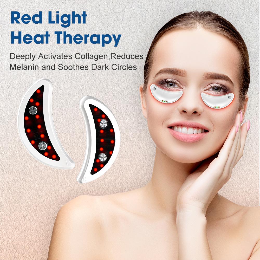 Eye Massager Red Light Hot Compress EMS Microcurrent Eye Instrument Lightens Dark Circles and Relieves Eye Fatigue