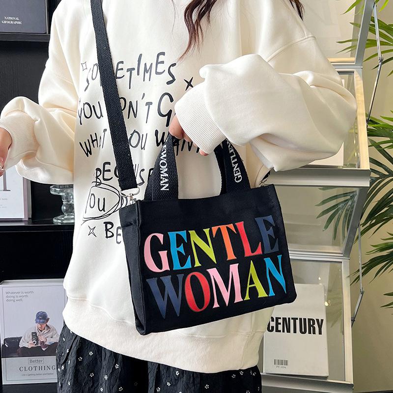 Canvas Bag New Small Square Bag Trendy Handbag Messenger Bag Women's Bag Bag Bag