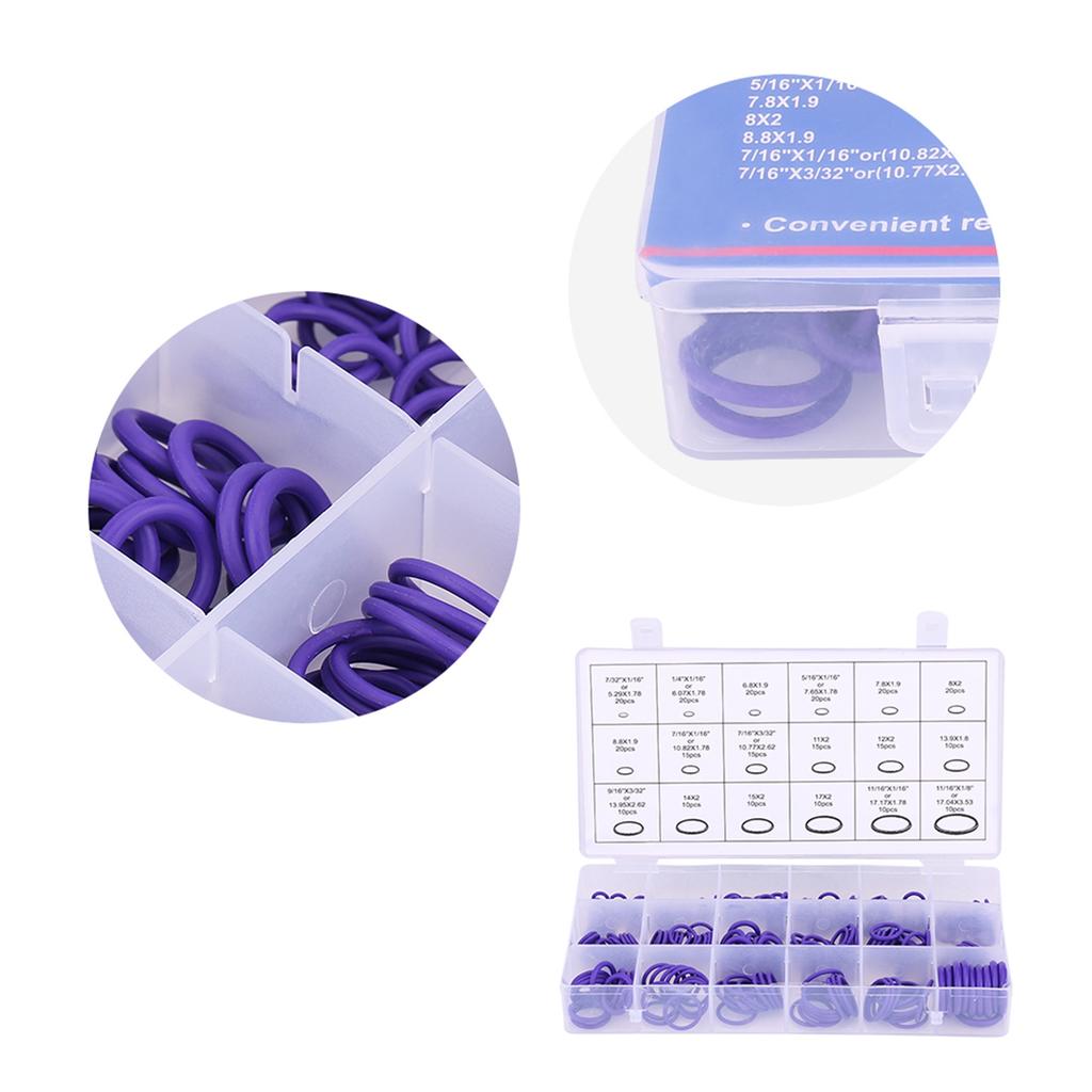270pcs Assorted Car Conditioning O Gasket Rubber Washer Purple