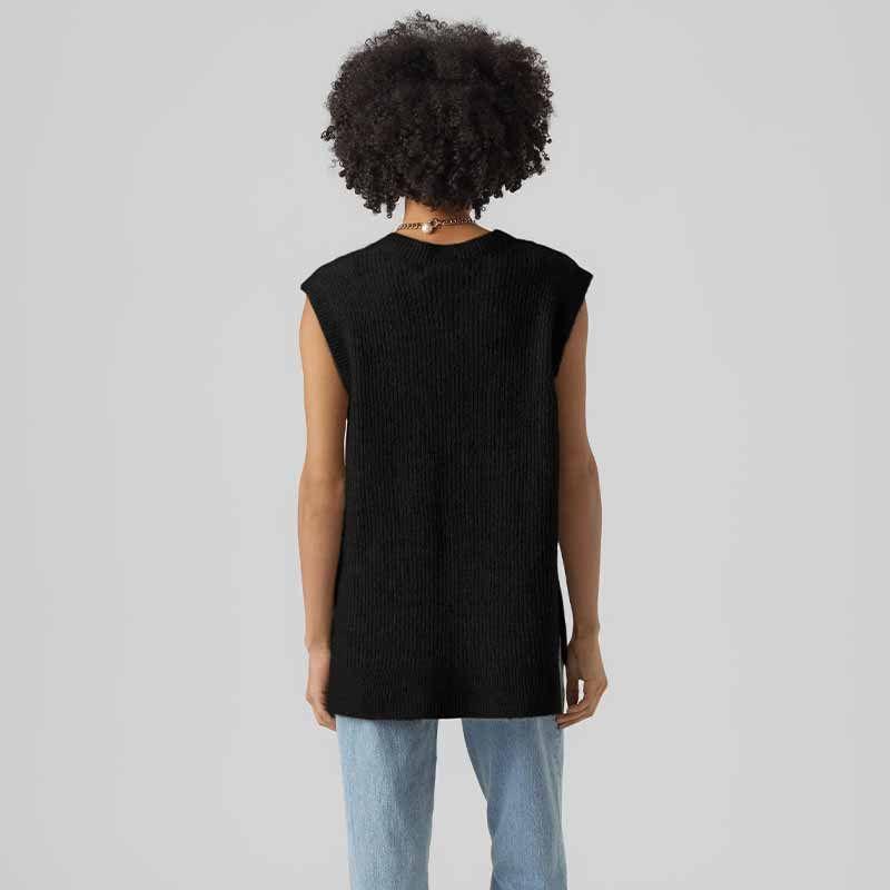 Fließendes ärmelloses Damenoberteil mit V-Ausschnitt VERO MODA