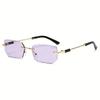 1pc Y2K Frameless Sunglasses Women's Stylish UV Protection Slimming Effect Fashionable Sun Glasses