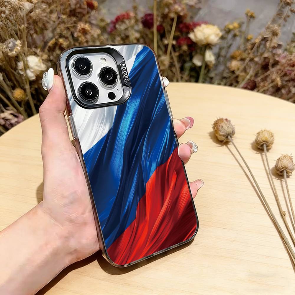 

Russia F-Flag Phone Case For iPhone 17,16,15,14,13,12,11 Plus,Pro Max,XS,Colorful Silver Phone case Funda Cover iPhone11ProMax