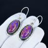 Purple Copper Turquoise Gemstone Earrings, 925 Sterling Silver Earrings, Handmade Silver Earrings For Gift, Turquoise Dangle Earrings Christmas Gift