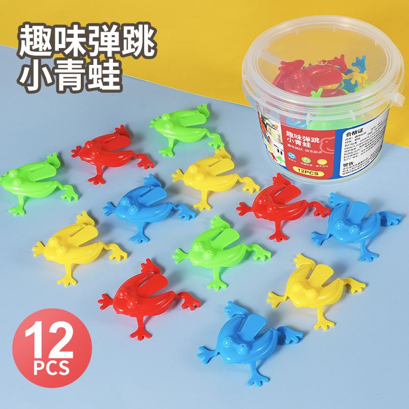 

Взаимодействие родителей и детей Прыгающая маленькая лягушка Мини-прыгающая лягушка Пластиковая жаба-прыгун Детская ностальгическая игрушка разноцветный