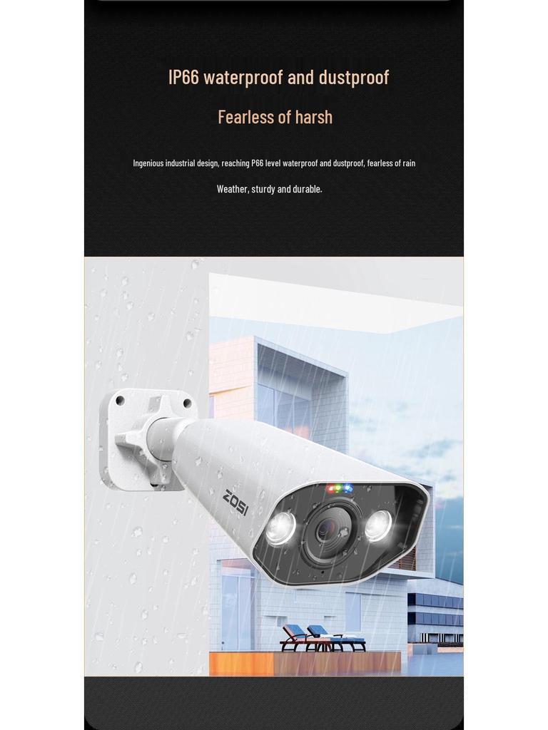 4K HD POE Outdoor Camera with Surround View and Smart Remote Monitoring Kit