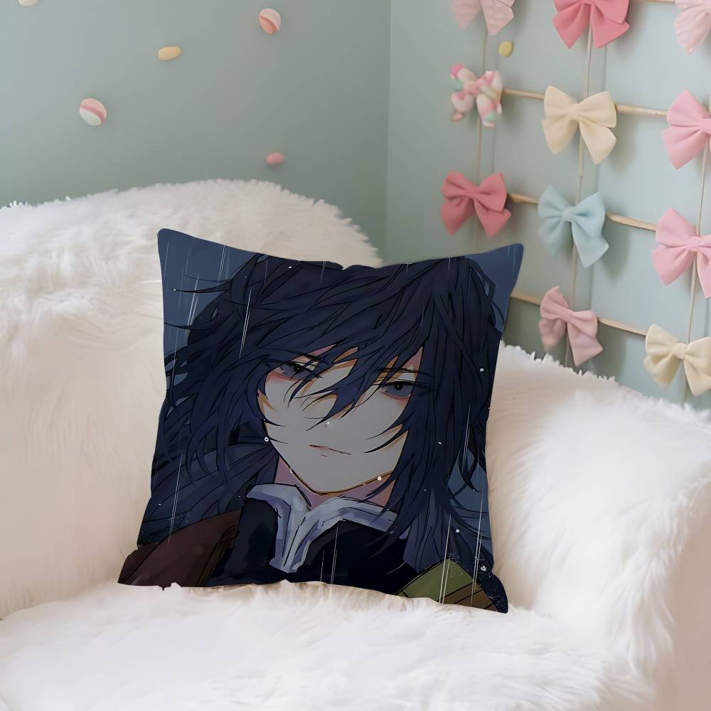 TTomiokas Giyuus Case Plush Fabric Soft Pillowcase Double Sided Print Cushion Cover Household Gifts