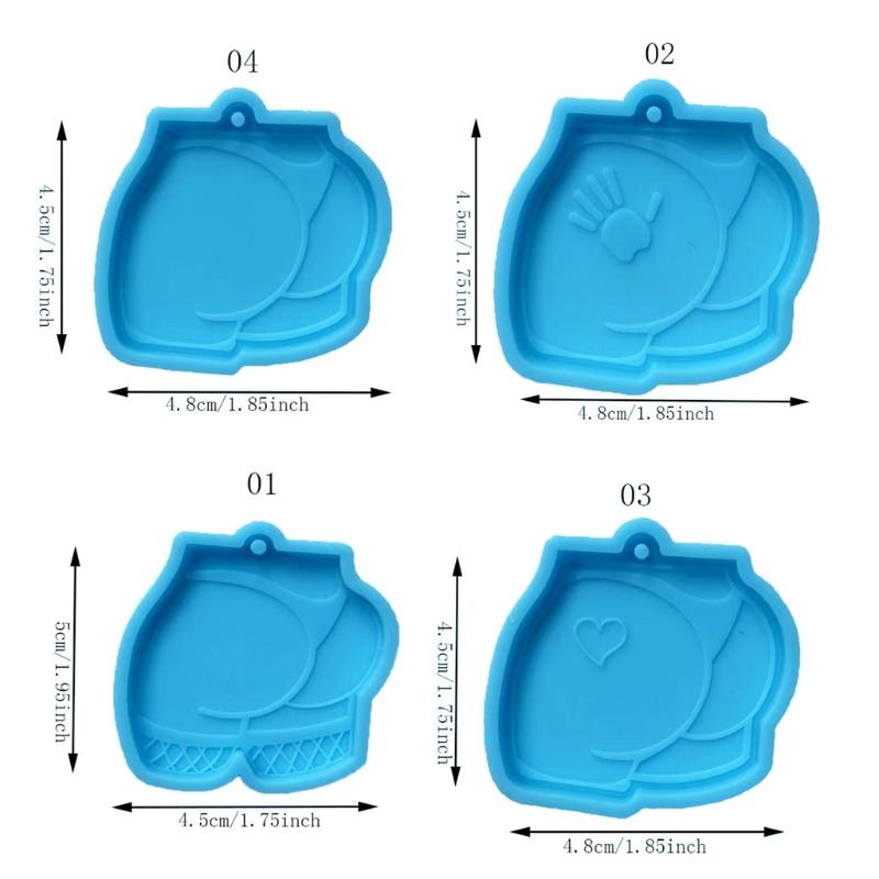 Cute Butt Shape Dangler Casting Silicone Mould Handmade Craft Gift for Family Various Beautiful Decorations Durable