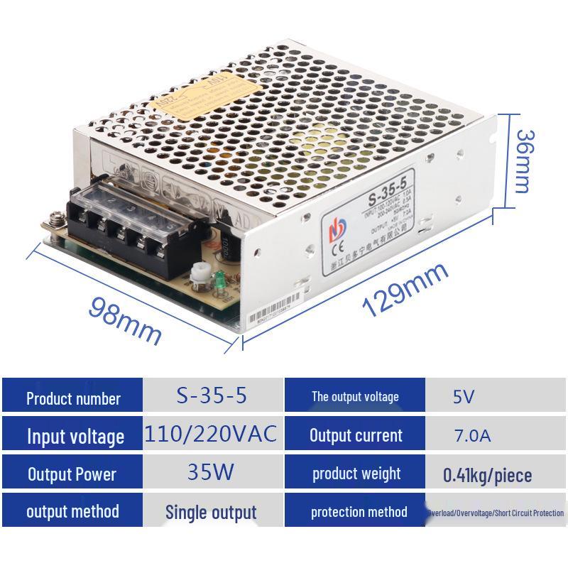 Ultra-thin Compact Switching Power Supply, 35W-12V/24V, for Communication & Industrial Control Equipment