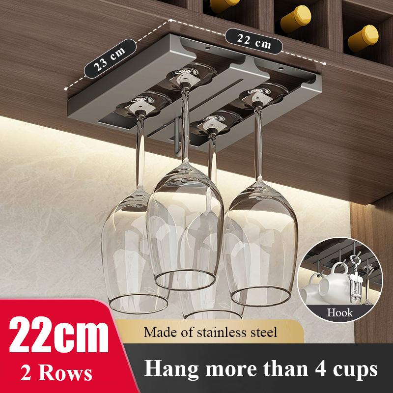 Stainless Steel Inverted Hanging Wine Glass Storage Rack