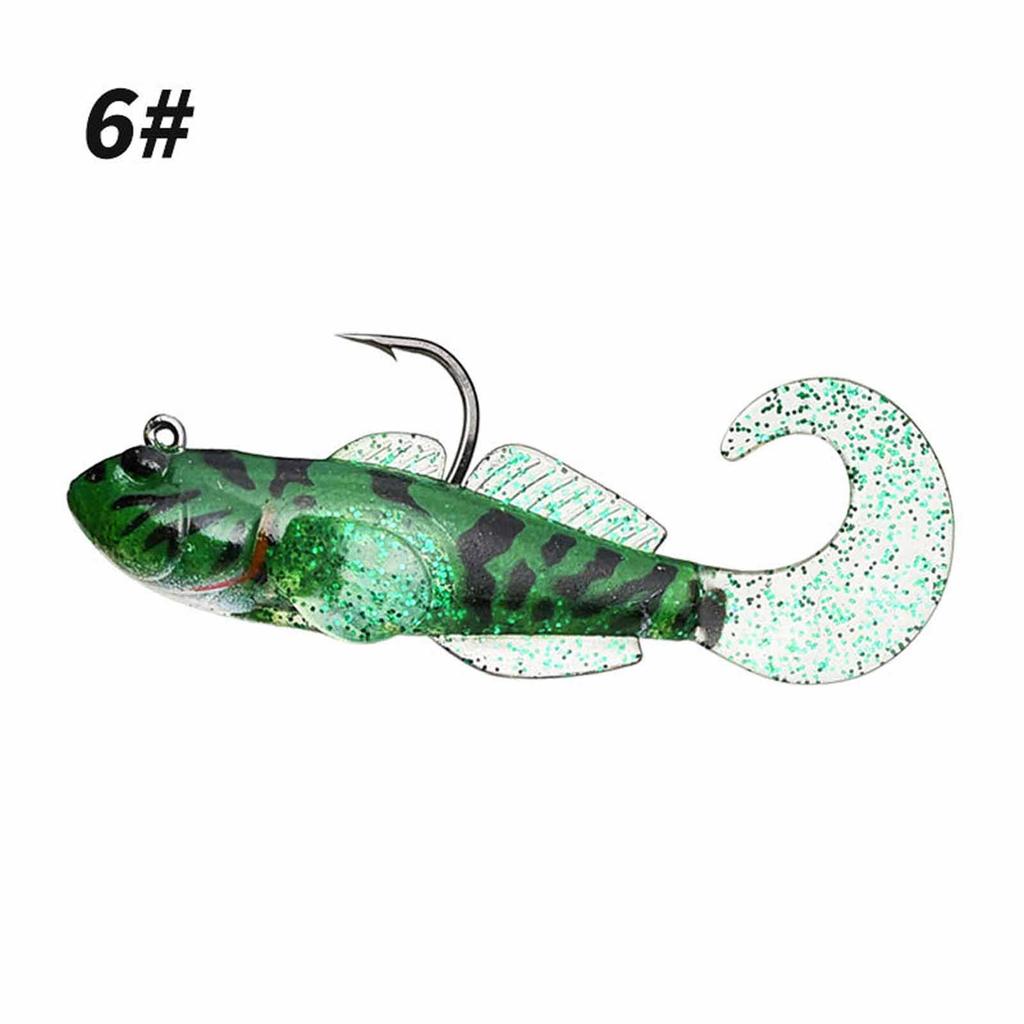 Barbless Single Hook Soft Fishing , Fish Tail Imitation for Bass & Fishing