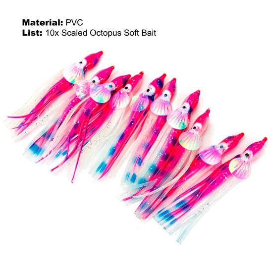 10 Stück Tintenfischköder Realistisches Auge Simulationsform Leuchtende Farbe Tintenfischköder mit Leuchtendem