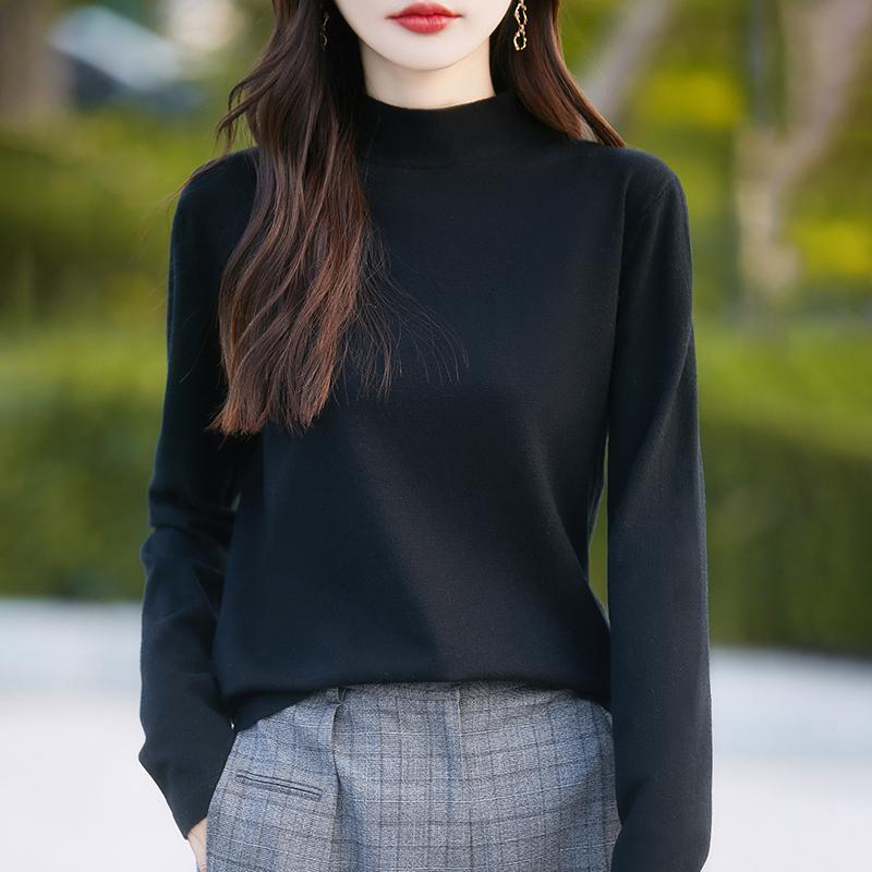 Dámský celoroční svetr z 50% vlny a 50% hedvábí | Lehký teplý pulovr z příze | Luxusní úplet z kašmírového hedvábí