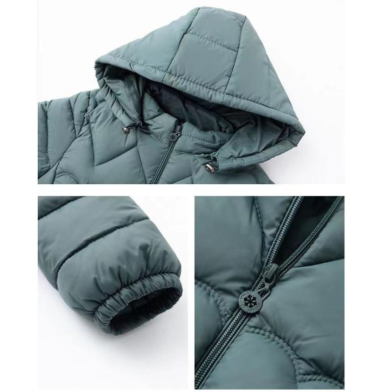 Plus-size Autumn Winter Solid Color Hoodie Fashion Women Warm Zipper Coat Loose Casual Tide Jacket Thin Down