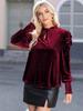 Eleganter europäischer Stil Samt Chiffon Plissierter Rollkragen Pullover für Damen - Herbst 2025 Kollektion