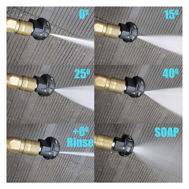 6in1 High Pressure Washer Spray Sprinkler Garden Irrigating Nozzle 1/4 Inch Car Washing Machine Nozzle Accessories