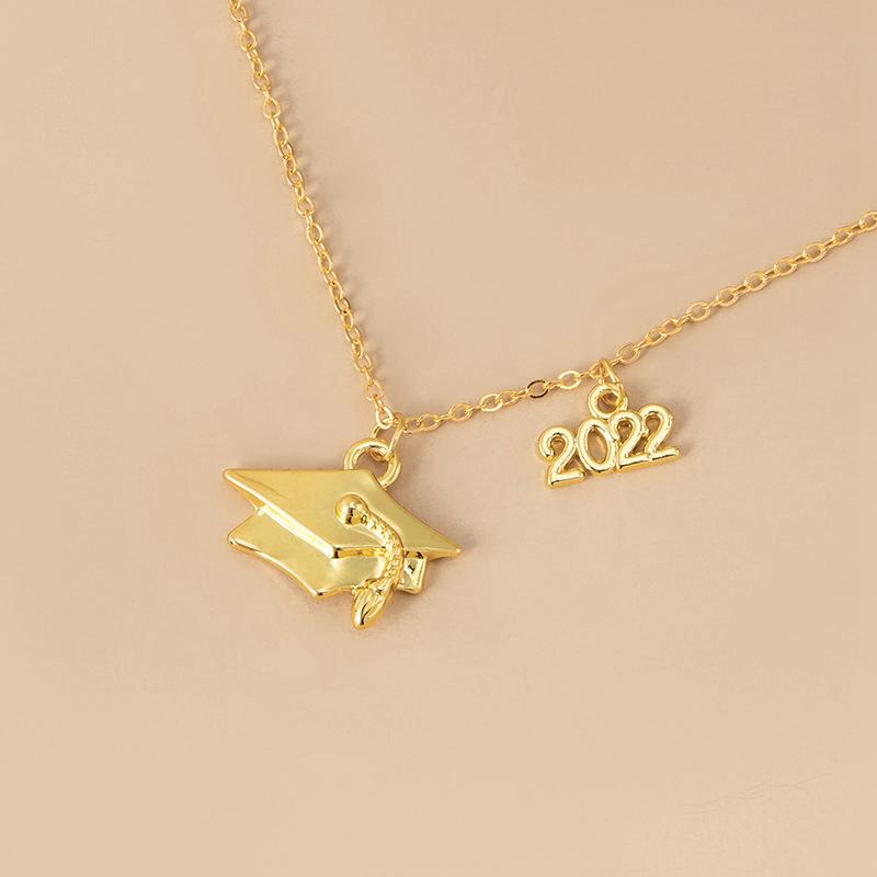 Inspirational Graduation Hat Pendant Necklace For Women Men Silver Color Chain College School Friendship Jewelry Gifts