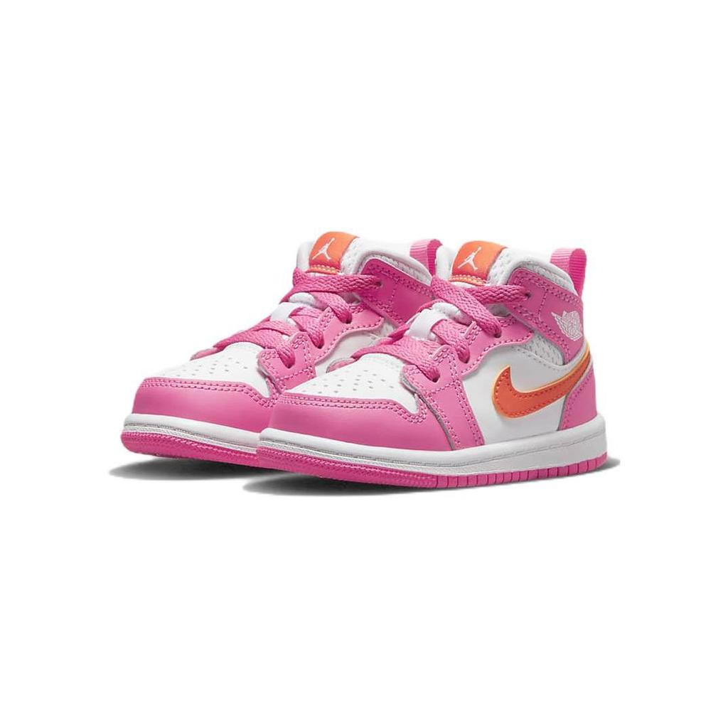 Air Jordan 1 Mid TD Pinksicle Orange Baby Sneakers White Safety-Orange DX3239-681