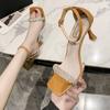 Sandals for Women High Heels Roman Style Open Toe Diamond Woman Shoes New Breathable Fashion Summer 2025 Comfortable Trending