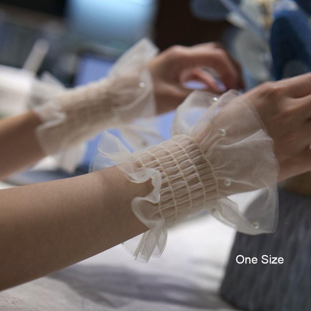 Victorian Detachable Sleeves Cuffs Detachable Costume Accessory Lace Ruffled Wrist Soft Comfortable Fake Sleeves Cuffs Wedding